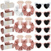 Picture of 18pcs Bridesmaid Scrunchies Proposal Gifts 4.1inch square Hair Claws Bachelorette Claw Clip Hair Clips heart sunglasses Girls Stuff Cute Hair Clips for Wedding Party Favors (18pcs White&Rose Gold)