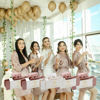 Picture of 18pcs Bridesmaid Scrunchies Proposal Gifts 4.1inch square Hair Claws Bachelorette Claw Clip Hair Clips heart sunglasses Girls Stuff Cute Hair Clips for Wedding Party Favors (18pcs White&Rose Gold)