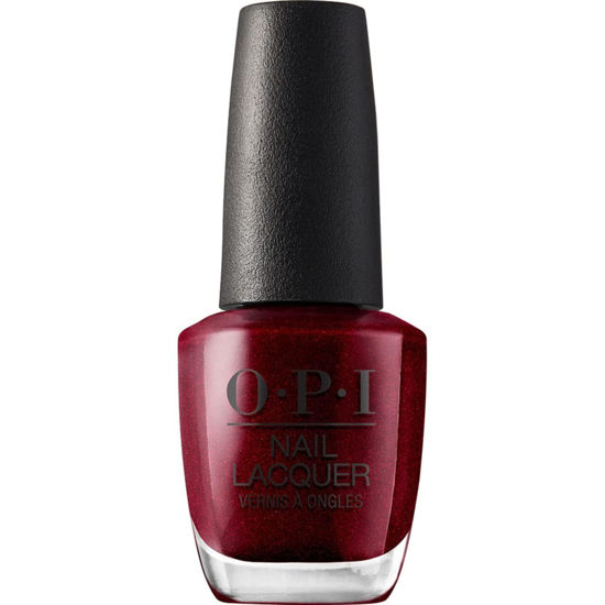 Picture of OPI Nail Lacquer I'm Not Really a Waitress | Opaque Dark Red Pearl Chip Resistant Nail Polish | Vegan, Fast Drying, Streak Free