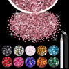 Picture of 5000PCS 2mm Resin Rhinestones in Bulk (Light Pink), Bedazzling Flatback Crystals for Crafts DIY Nail Decoration, Gems Charms for Tumbler Shoes Clothing Fabric with Pickup Pen and Tweezers