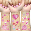 Picture of Ovasorve Valentine's Day Temporary Tattoos 68 Styles V-Day Hot Pink Foil Tattoos Galentines Day Decoration Be Mine Party Favor Valentines Candy Heart Supplies Classroom Exchange Prizes