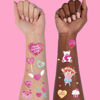 Picture of Ovasorve Valentine's Day Temporary Tattoos 68 Styles V-Day Hot Pink Foil Tattoos Galentines Day Decoration Be Mine Party Favor Valentines Candy Heart Supplies Classroom Exchange Prizes
