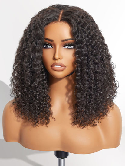 Picture of LUVME HAIR 14″ Kinky Curly Glueless Human Hair Wig Pre Plucked Pre Cut 5x5 HD Lace Closure Wigs Ready To Go Short Curly Wigs For Women