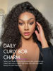 Picture of LUVME HAIR 14″ Kinky Curly Glueless Human Hair Wig Pre Plucked Pre Cut 5x5 HD Lace Closure Wigs Ready To Go Short Curly Wigs For Women