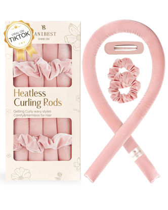 Picture of Yanibest Valentines Day Heatless Hair Curler to Sleep in, Overnight Curl Headband for Natural Wavy Curls, No Heat Soft Hair Curler Set with Hair Clip Scrunchies for Styling，No Slip Heatless Curls