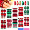 Picture of 140 Pcs 10 Sheets Christmas Full Wrap Nail Stickers Nail Polish Strips Plaid Gradient Stickers Glitter Self Adhesive DIY Art Decals Strips with 2 Pcs Nail Files for Xmas Nail Decor (Plaid Style)
