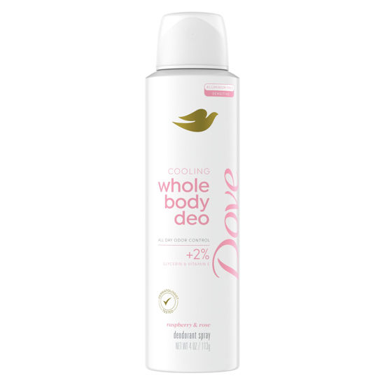 Picture of Dove Whole Body Deodorant Cooling Spray Raspberry & Rose Aluminum Free 4oz