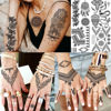 Picture of Bilizar 32 Sheets 89+ PCS Black Lotus Temporary Tattoos For Women Hands Adults Underboob, Tribal Indian Elephant Skull Snake Fake Tattoos, Bulk Bohemia Butterfly Tattoo Kit Sets Mandala Flower Moon