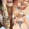 Picture of Bilizar 32 Sheets 89+ PCS Black Lotus Temporary Tattoos For Women Hands Adults Underboob, Tribal Indian Elephant Skull Snake Fake Tattoos, Bulk Bohemia Butterfly Tattoo Kit Sets Mandala Flower Moon