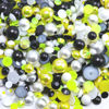 Picture of Briskbloom 60g Mix Pearls and Rhinestones for Crafts, 3620PCS 2mm-10mm Flatback Pearl Rhinestones for Nails Face Art Tumblers, Jelly Rhinestones and Half Pearls, Yellow|Black|White