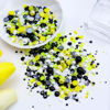 Picture of Briskbloom 60g Mix Pearls and Rhinestones for Crafts, 3620PCS 2mm-10mm Flatback Pearl Rhinestones for Nails Face Art Tumblers, Jelly Rhinestones and Half Pearls, Yellow|Black|White