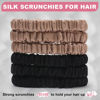 Picture of 6Pcs Silk Hair Ties 22 Momme 100% Pure Mulberry Silk Slip Skinny Hair Scrunchies for Women Girls Silk Ponytail Holders Hair Care No Damage(Color 02)