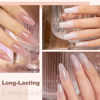 Picture of RARJSM Nude Gel Nail Polish Sheer Jelly Gray Pale Pink Gel Polish Set of 6 Transparent Colors Clear Light Brown Gray Purple Neutral Nuded Nail Varnish LED UV Curing Requires 7.5ml for Home Salon