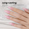 Picture of RARJSM Nude Pink Gel Nail Polish with Purple Pearl Glitter Clear Sheer Nude Shimmer Gel Polish 15ml UV LED Soak Off Transparent Soft Pink Color Home Salon French Manicure Varnish Curing Requires
