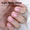 Picture of RARJSM Nude Pink Gel Nail Polish with Purple Pearl Glitter Clear Sheer Nude Shimmer Gel Polish 15ml UV LED Soak Off Transparent Soft Pink Color Home Salon French Manicure Varnish Curing Requires