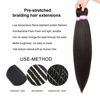 Picture of Dorsanee Dark Brown Braiding Hair Pre Stretched 20 Inch 6 Packs Braiding Hair Extensions for Crochet Box Braids Twists Locs Hair Itch Free Soft Yaki Texture Hot Water Setting (20inch,#4)
