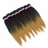 Picture of Pre-stretched Braiding Hair Extension Ombre Natural Black Brown Professional Crochet Braiding Hair 24 Inch 8 Packs Hot Water Setting Perm Yaki Synthetic Hair for Twist Braids (#1B/27)