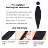 Picture of Black Braiding Hair Pre Stretched 20 Inch 8 Packs Braiding Hair Extensions for Crochet Box Braids Twists Locs Hair Itch Free Soft Yaki Texture Hot Water Setting (20inch,#1)