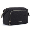 Picture of BAGSMART Travel Makeup Bag, Cosmetic Bag Small Make Up Organizer Case,Wide-open Pouch for Women Purse for Toiletries Accessories Brushes Black