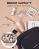 Picture of BAGSMART Travel Makeup Bag, Cosmetic Bag Small Make Up Organizer Case,Wide-open Pouch for Women Purse for Toiletries Accessories Brushes Black