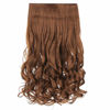 Picture of REECHO 16" 1-Pack 3/4 Full Head Curly Wavy Clips in on Synthetic Hair Extensions HE008 Hairpieces for Women 5 Clips 3.9 Oz per Piece - Linen