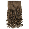 Picture of REECHO 24" 1-pack 3/4 Full Head Curly Wave Clips in on Synthetic Hair Extensions HE008 Hair pieces for Women 5 Clips 4.5 Oz Per Piece - Ash Light Brown