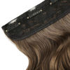 Picture of REECHO 24" 1-pack 3/4 Full Head Curly Wave Clips in on Synthetic Hair Extensions HE008 Hair pieces for Women 5 Clips 4.5 Oz Per Piece - Ash Light Brown