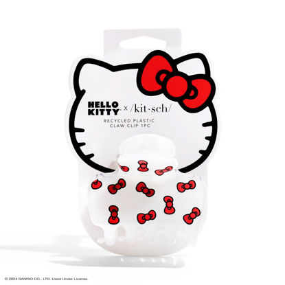 Picture of Hello Kitty x Kitsch Recycled Plastic Puffy Hair Clips - Medium Claw Clips for Thin and Short Hair, Cute Kitty Bows