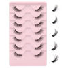Picture of JIMIRE Half Lashes with Clear Band Cat-Eye Lashes Fluffy Wispy Accent False Eyelashes Natural Look Handmade Soft DIY Cluster Lashes Pack 7 Pairs