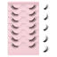 Picture of JIMIRE Half Lashes with Clear Band Cat-Eye Lashes Fluffy Wispy Accent False Eyelashes Natural Look Handmade Soft DIY Cluster Lashes Pack 7 Pairs