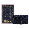 Picture of SILKIE x4 Set 100% Pure Mulberry Silk Purple Christmas Scrunchies Travel Pouch Silk Everyday Hair Ties Hair care Ponytail Holder (Stargazer)