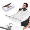 Picture of Beard Bib Apron for Men, Gift Beard Trimming Catcher Bib for Shaving & Hair Clippings, Waterproof Non-Stick Hair Catcher Grooming Cloth with 2 Suction Cups(White)