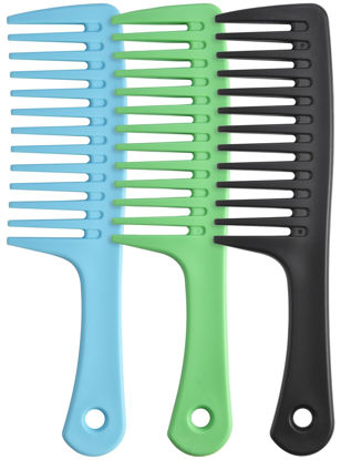 Picture of Wide Tooth and Large Detangling Comb, Durable Brush for Styling and Professional Care, Suitable for Curly, Long, Wet Hair Types