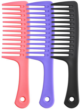 Picture of Wide Tooth Comb and Large Detangling Brush, Durable for Best Styling and Professional Care, Suitable for Curly, Long, Wet Hair Types, Reduces Hair Loss