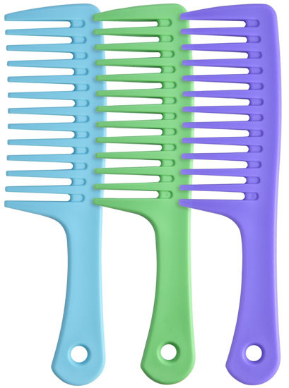 Picture of Wide Tooth Comb and Large Detangling Brush, Durable for Best Styling and Professional Care, Suitable for Curly, Long, Wet Hair Types