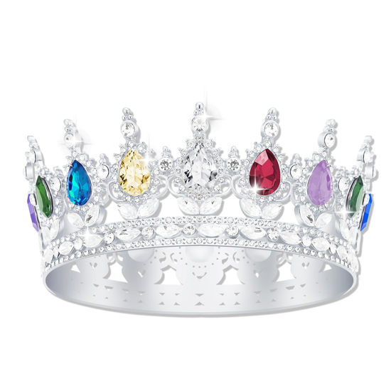 Picture of YOUlDIANZI Queen Crown Rhinestone Wedding Crowns and Tiaras for Women Costume Party Hair Accessories Princess Birthday Crown Crystal Bridal Crown