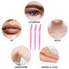Picture of 12 Pcs Eyebrow Razors, Face Razors Multipurpose, Exfoliating Dermaplaning Tools, Eyebrow Trimmers Shaver with Safety Cover, Facial Hair Removal for Women Men Body Use (Pink)