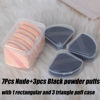 Picture of Ocim 10Pcs Triangle Powder Puffs for Face Powder,Soft Velour Makeup Setting Powder Puff with Case,Black&Nude