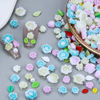 Picture of Sinyanail 3D Flower Nail Charms Set,150pcs Mixed Size Camellia Rose Resin Charms,150pcs Mixed Size and Color Leaves,100pcs Round White Pearl Beads for Nail Accessories Nail Art (12-Rose-3Blue)
