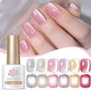 Picture of Born Pretty Magnetic Gel Nail Polish Water Light Cat Magnetic Eye Gel Jelly Pink Glass Crystal Magnetic Gel Polish Glitter Shimmer Auroras Magnetic Gel Nail Polish LED Gel Nail Art Manicure Kit 6PCS