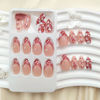 Picture of Valentine'S Day Press on Nails Medium Length Almond Fake Nails with Cute Mushroom Heart Designs Red French Tip Glue on Nails Valentines Day Nails Press ons Nude Full Cover False Nails for Women 24 Pcs