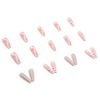 Picture of Valentine'S Day Press on Nails Long Coffin Fake Nails White French Tip Lines Glitter Designs Red Heart False Nails Press ons Valentine's Day Glue on Nails for Women Girls 24 Pcs