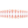 Picture of Valentine's Day Press on Nails Almond Medium White French Tip Fake Nails with Red Heart Designs Full Cover Glue on Nails Press ons Valentines False Nails Glossy Stick on Nails for Women Girls 24 Pcs