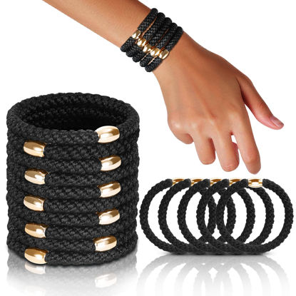 Picture of FORENEE Hair Ties No Damage - 10PCS Ponytail Holders - Elastic Hair Ties for Thick Hair - Braided Hair Bands for Women Girls's Hair - Black