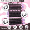 Picture of Eyelash Extension Kit Fluffy Thick Volume Lash Extension Kit 14-20mm D Curl Mink Lash Clusters 240pcs Individual Lashes Kit with Bond and Seal and Lash Applicator DIY at Home for Beginner by Yawamica