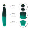 Picture of Liang Dian Pre Stretched Braiding Hair Ombre 30 Inch 8 Packs Synthetic Crochet Braids Hot Water Setting Professional Soft Yaki Texture Synthetic Hair Extensions(30 Inch 1B/Green)