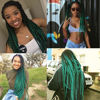 Picture of Liang Dian Pre Stretched Braiding Hair Ombre 30 Inch 8 Packs Synthetic Crochet Braids Hot Water Setting Professional Soft Yaki Texture Synthetic Hair Extensions(30 Inch 1B/Green)