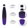 Picture of Liang Dian Pre Stretched Braiding Hair Ombre 30 Inch 8 Packs Synthetic Crochet Braids Hot Water Setting Professional Soft Yaki Texture Synthetic Hair Extensions(30 Inch 1B/Purple)