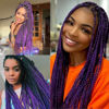 Picture of Liang Dian Pre Stretched Braiding Hair Ombre 30 Inch 8 Packs Synthetic Crochet Braids Hot Water Setting Professional Soft Yaki Texture Synthetic Hair Extensions(30 Inch 1B/Purple)