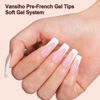 Picture of Vansiho Deep French Gel Nail Tips, 150Pcs Long Square Gel Nail Tips, Pink French Tips Press on Nails, French Square Gel Tips, Fake Nails for Nail Art DIY 15 Sizes
